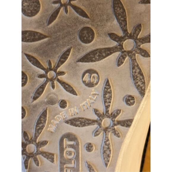 Fly Flot Navy Mule Cloth Sandals Slides Anti Shock Heel Size 40/9 - Picture 8 of 8